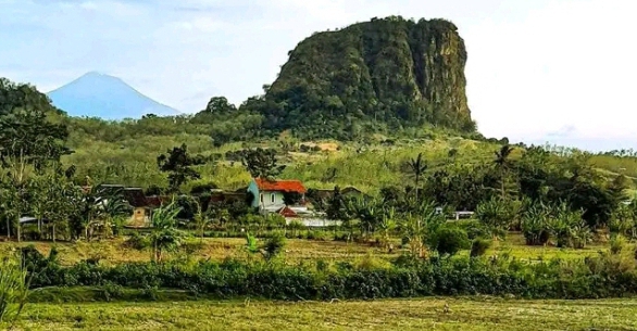 Gunung gajah desa Gongseng, kecamatan Randudongkal dilihat dari kejauhan