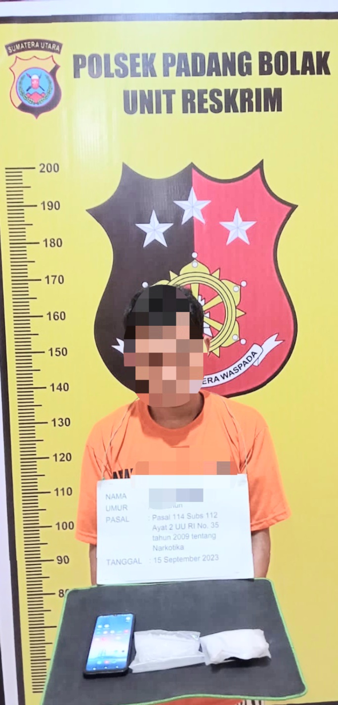 Polisi dari Polsek Padang Bolak usai Bekuk Bandar Sabu 2 Ons di Kabupaten Paluta