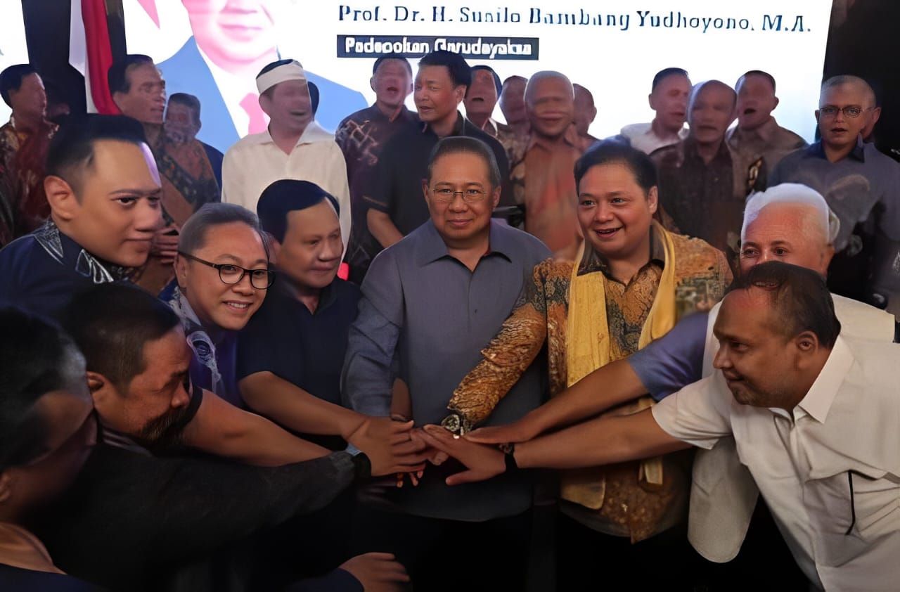 Partai Demokrat bersama Koalisi Indonesia Maju saat di Hambalang