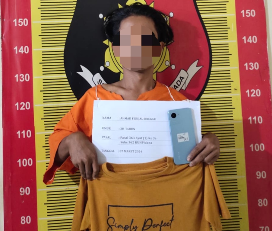 AFS, pelaku pembobol Kafe dan menggasak uang tunai jutaan rupiah berikut satu unit Handphone, kini sudah diciduk Polres Padangsidimpuan