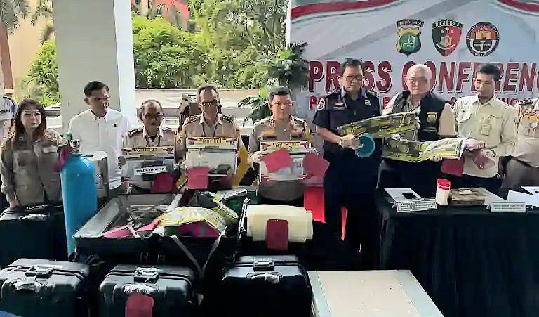 Polresta Bandara Soekarno Hatta (Soetta) saat konferensi pers