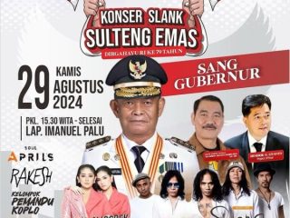 Pengumuman Konser Slank Sulteng Emas 29 Agustus 2024 dikota Palu.