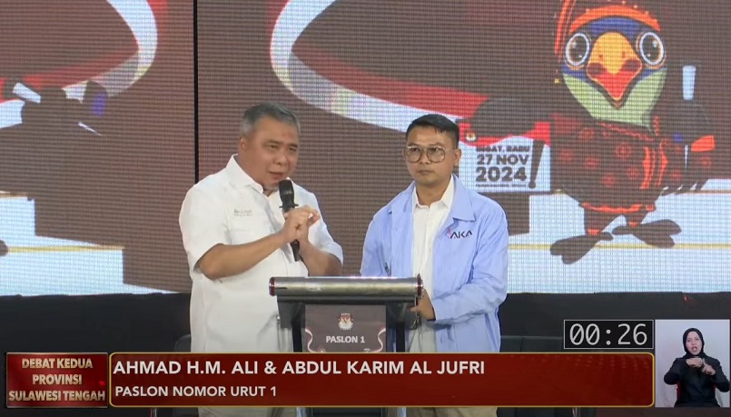 Tampil percaya diri didebat kedua pasangan Calon Gubernur dan Wakil Gubernur Sulteng 2024-2029, Ahmad Ali-Abdul Karim Aljufri berkomitmen menguatkan Koperasi dan BUMDes sebagai pilar ekonomi rakyat.