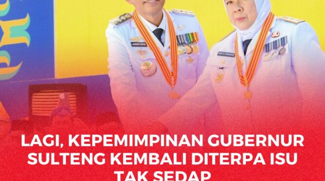 Gubernur Sulteng, Anwar Hafid dan Wakil Gubernur Sulteng, Reny A Lamadjido.