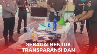 Suasana proses pemusnahan barang bukti sabu oleh kejaksaan negeri Poso