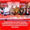 Foto bersama Gubernur Sulteng, Anwar Hafid, Kapolda Sulteng, Irjen Pol. Agus Nugroho, Kepala BNN Sulteng, Brigjen Pol Ferdinand Maksi Pasule, Aspidum Kejati Sulteng, Fitrah, SH., MH, dan Dir Narkoba Polda Sulteng, Kombes Pol Pribadi Sembiring, sesaat sebelum pemusnahan barang bukti Narkoba.