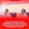 Menteri Koordinator Bidang Infrastruktur dan Pembangunan Wilayah, Agus Harimurti Yudhoyono dan Gubernur Sulteng, Anwar Hafid