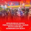 Penyampaian pesan Gertak Penting terkait prevalensi stunting melalui pelepasan balon ke udara oleh Bupati Poso dan pimpinan OPD lainya