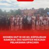 Kapolda Sulteng Irjen Pol Agus Nugroho beserta jajaran melaksanakan foto bersama warga usai pelaksanaan upacara di dusun Tamanjeka Poso