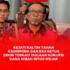 Mantan Kepala KadisporaAgus Hari Kesuma menggunakan rompi pink saat digelandang Ke Kejati Kaltim
