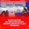 Antrian pencairan Beasiswa Berani Cerdas di Bank Sulteng.