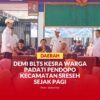 Suasana penyaluran BLTS Kesra diPendopoKecamatan Sreseh, Kabupaten Sampang