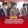 Walikota Makassar Munafri Arifuddin, Kapolda Sulsel Brigjen Djuhandhani Rahardjo Puro, saat pemusnahan barang bukti Narkotika