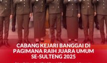Jajaran Cabang Kejaksaan Negeri Pagimana yang meraih Juara Umum penilaian kinerja Cabang Kejaksaan Negeri se-Sulawesi Tengah tahun 2025