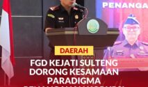 Wakajati Sulteng Imanuel Rudi Pailang. SH. MH, saat membuka kegiatan FDG yang digagas Bidang Pidsus Kejati Sulteng