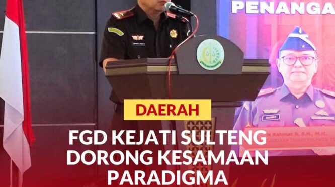 Wakajati Sulteng Imanuel Rudi Pailang. SH. MH, saat membuka kegiatan FDG yang digagas Bidang Pidsus Kejati Sulteng