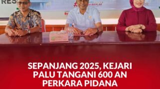 Kepala Kejaksaan Negeri Palu, Mohamad Rohmadi, S.H., M.H. Didampingi Kasi Pidsus Junaedi, S.H., MH., dan Kasi Pidum Inti Astuti, S.H., MH