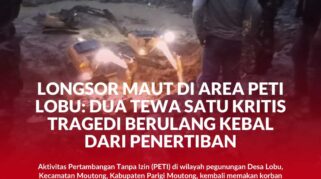 Suasana dilokasi PETI Desa Lobu yang longsor dan memakan korban jiwa