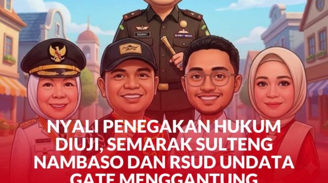 Karikatur Kejati Sulteng, Nuzul Rahmat R, dr. Reny A Lamadjido, Dr. Faidul Keteng, Fathur Razaq, Novalina Wiswadewa
