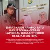 Sekretaris Jenderal Dewan Pimpinan Pusat (DPP) GEBRAK, Thomy Kristianto saat menyerahkan berkas laporan ke SPKT Kejati Sulteng