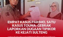 Sekretaris Jenderal Dewan Pimpinan Pusat (DPP) GEBRAK, Thomy Kristianto saat menyerahkan berkas laporan ke SPKT Kejati Sulteng