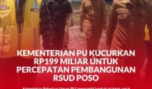 Direktur Jenderal Prasarana Strategis Kementerian PU, Tanozisochi Lase bersama rombongan yang di dampingi Kadis PU kabupaten Poso Ir. Mappatunru, saat mengunjungi lokasi pembangunan RSUD Poso