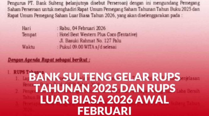 RUPS LB Bank Sulteng 2026