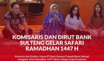 Direktur Utama Bank Sulteng, Hj. Ramiyatie dikegiatan buka Puasa bersama Komisaris dan Direksi Bank Sulteng