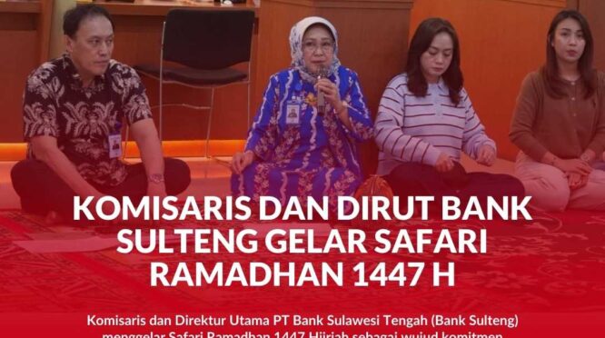 Direktur Utama Bank Sulteng, Hj. Ramiyatie dikegiatan buka Puasa bersama Komisaris dan Direksi Bank Sulteng