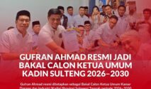 Didampingi Hidayat Lamakarate, Ketua Tim Pemenangan, Gufran Ahmad resmi menjadi Bacalon Ketua KADIN Sulteng 2026-2031.