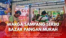 PWI dan Disperta Kp kabupaten Sampang saat menggelar Bazar Pangan Murah di depan pendopo trunojoyo.