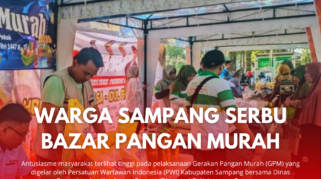 PWI dan Disperta Kp kabupaten Sampang saat menggelar Bazar Pangan Murah di depan pendopo trunojoyo.