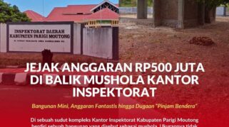 Kantor Dinas Inspektorat Parimo dan bangunan mushola yang jadi sorotan publik