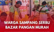 PWI dan Disperta Kp kabupaten Sampang saat menggelar Bazar Pangan Murah di depan pendopo trunojoyo