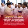 Presiden Republik Indonesia, Prabowo Subianto saat bersalaman dengan Ketua Umum Kadin Sulteng, Gufran Ahmad
