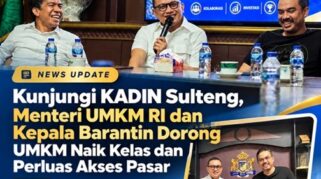 Suasana keseruan di sharing Pengurus KADIN Sulteng bersama Kepala Barantin, Abdul Kadir Karding dan Menteri UMKM RI, Maman Abdurahman.