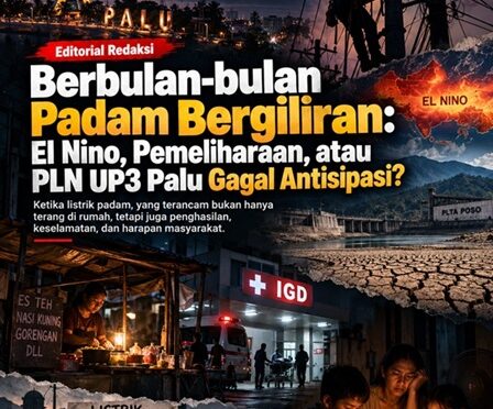 Editorial Redaksi Readnews.id Edisi 30/10/2026. Dengan Judul, Berbulan-bulan Pemadaman Listrik Bergilir, PLN UP3 Palu Gagal Antisipasi?.