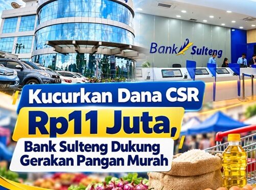 Bank Sulteng dukung Gerakan Pangan Murah, Salurkan bantuan CSR Sebesar Rp. 11 juta