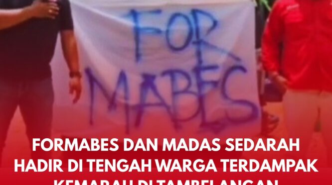 Formabes dan Madas Sedarah saat tiba dilokasi menyalurkan bantuan air bersih